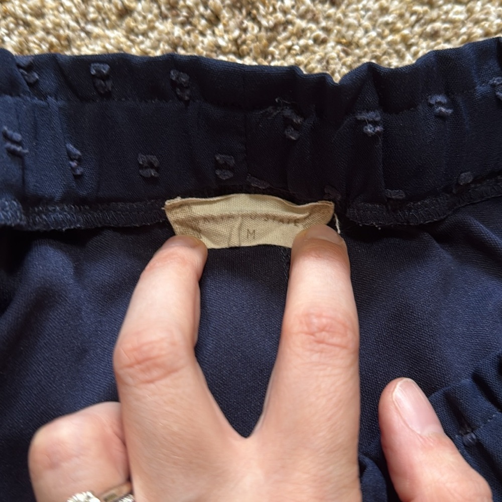 Navy Blue Ruffled Shorts - Picture 3 of 5